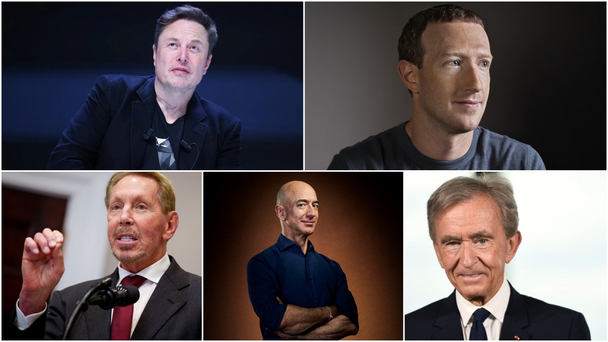 Trong số 5 người giàu nhất thế giới thì có 4 tỷ phú là người Mỹ.