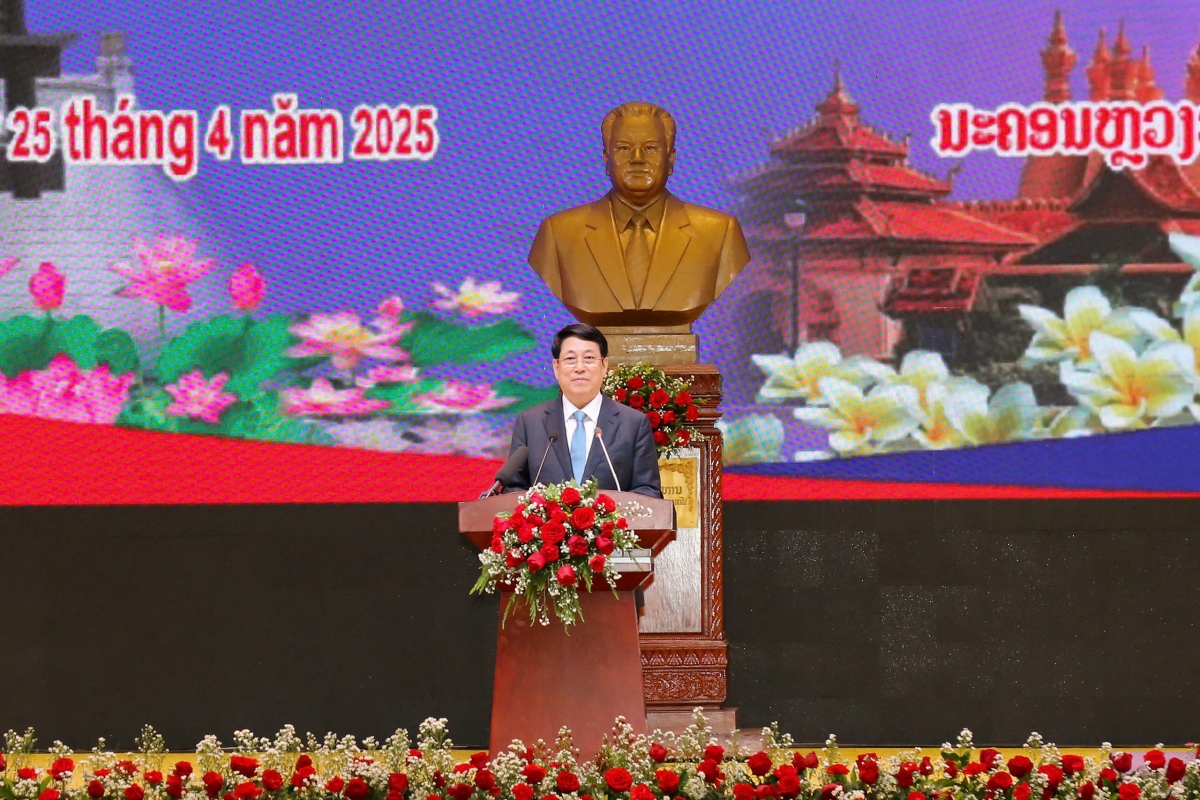 Chủ tịch nước Lương Cường phát biểu tại buổi giao lưu.