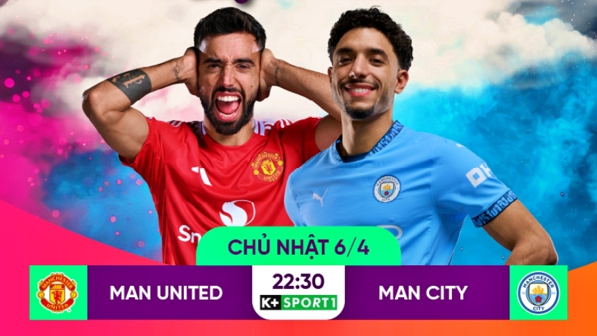 MU đại chiến Man City ở vòng 31 (Ảnh: K+).
