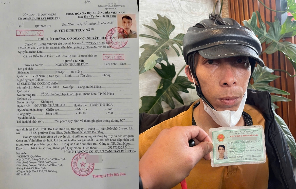 Đối tượng Nguyễn Thành Đức bị bắt giữ sau khoảng 9 tháng trốn truy nã.
