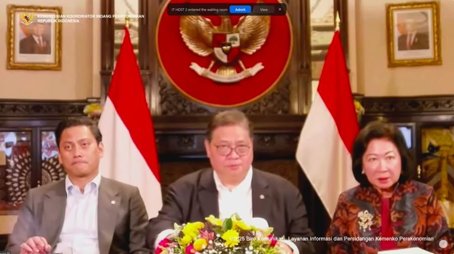 Họp báo trực tuyến của Bộ trưởng Điều phối Kinh tế Indonesia Airlangga Hartarto về đàm phán thuế quan với Mỹ
