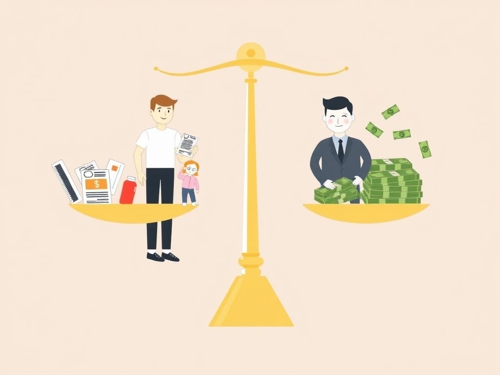 Người lao động có thu nhập trung bình phải chịu gánh nặng lớn hơn so với thu nhập của họ, trong khi người có thu nhập cao lại dễ dàng hơn - Ảnh minh họa: POE AI