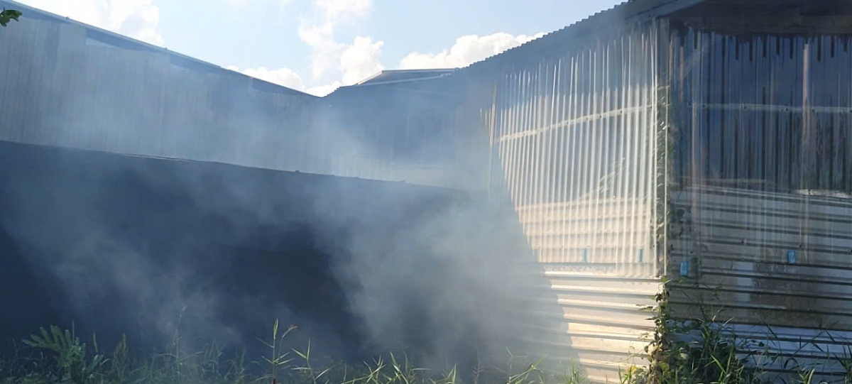 Khói bụi từ công ty TNHH MTV LTS xả ra mịt mù trước khi VOV phản ánh