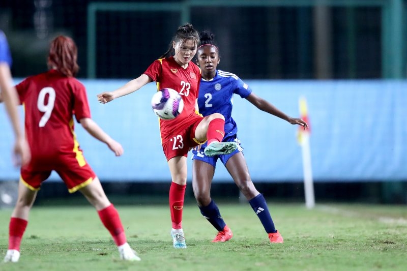 Hình ảnh trận U17 nữ Việt Nam gặp U17 nữ Philippines năm 2023. (Nguồn: VFF). 
