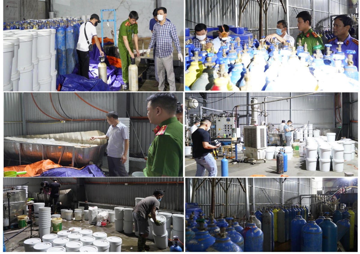 Nguyên liệu dùng để sản xuất và thành phẩm là các bình khí N2O mà các đối tượng sản xuất chuẩn bị tuồn ra thị trường