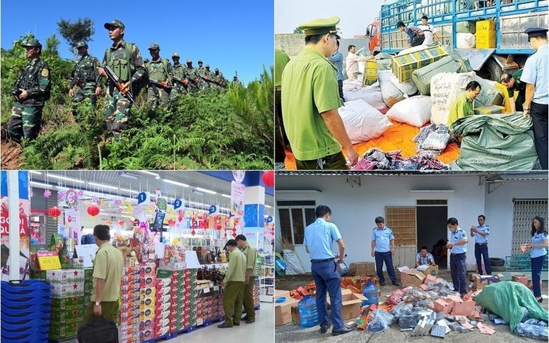 Lực lượng chức năng xử lý vi phạm gian lận thương mại. (Ảnh minh họa: KT)