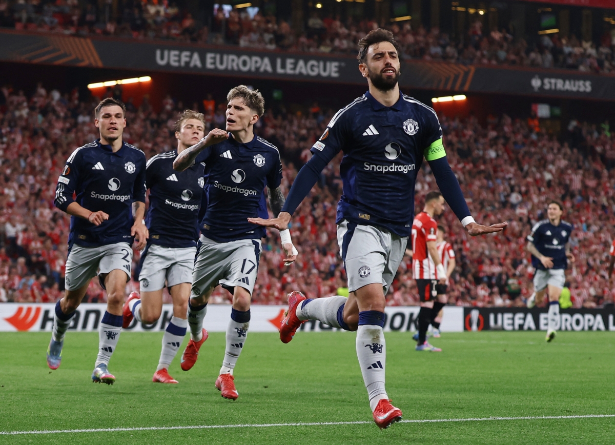 Bruno Fernandes có cú đúp ngay trong hiệp 1. (Ảnh: Reuters). 