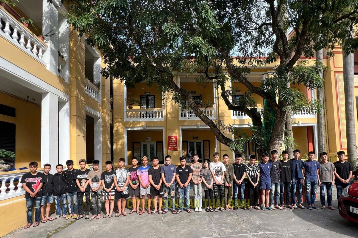 Các đối tượng bị cơ quan công an khởi tố (Ảnh: Công an tỉnh Thái Bình).