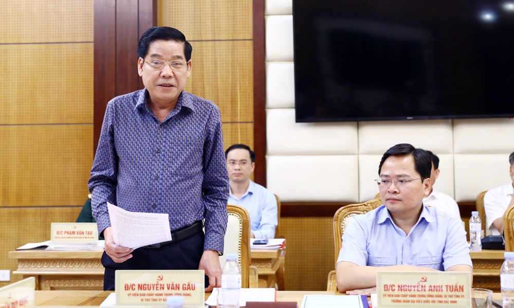 Bí thư Tỉnh ủy Bắc Giang Nguyễn Văn Gấu phát biểu tại hội nghị