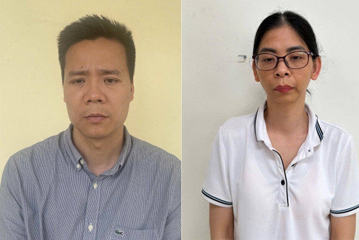 Đối tượng Nguyễn Năng Mạnh và đối tượng Phạm Thị Hường.