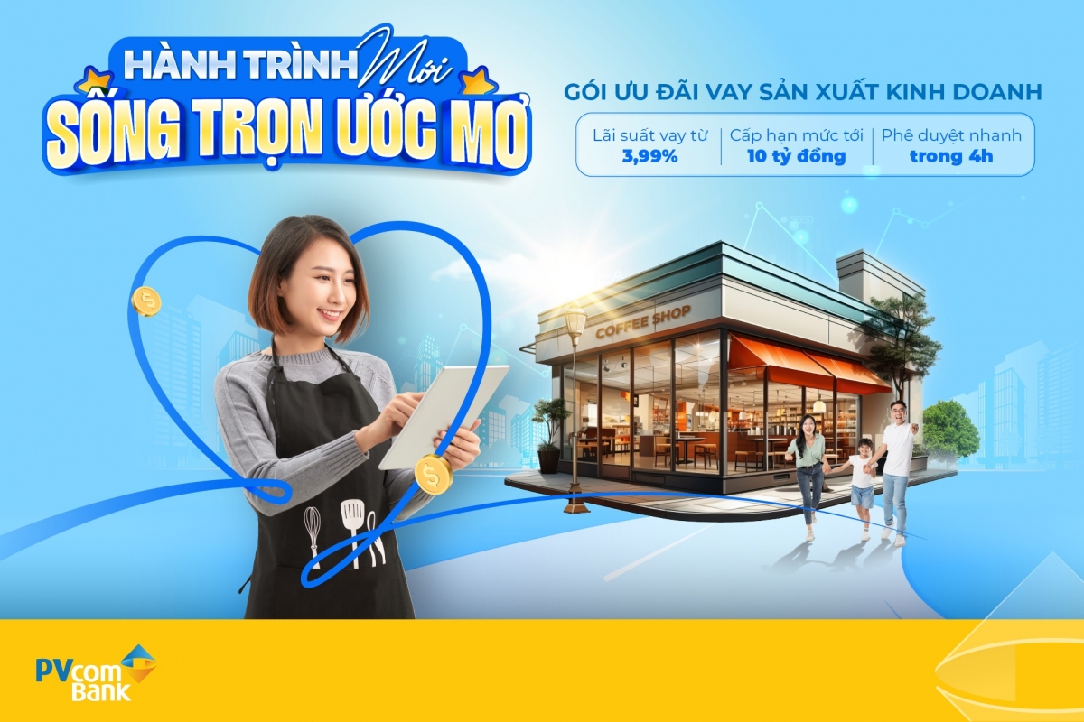 PVcomBank đẩy mạnh gói tín dụng ưu đãi với lãi suất chỉ từ 3,99%/năm dành cho khách hàng vay sản xuất kinh doanh