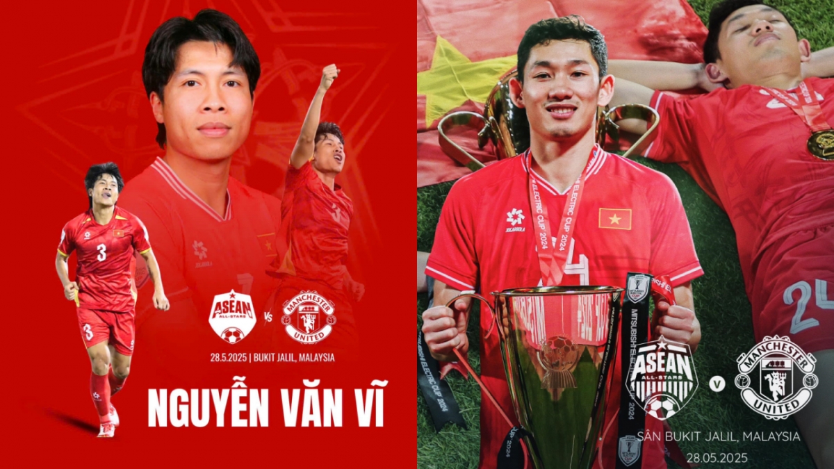 Nguyễn Văn Vĩ và Nguyễn Hai Long được triệu tập bổ sung vào thành phần đội “Các ngôi sao Đông Nam Á” đối đầu MU.