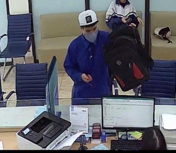 Đối tượng cướp ngân hàng ở TP.Uông Bí. (Nguồn ảnh: Công an cung cấp)