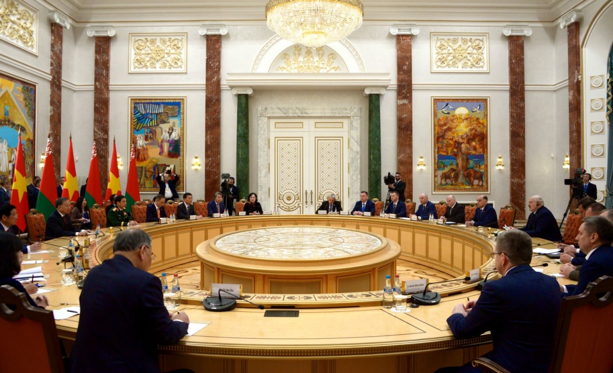 Tổng Bí thư Tô Lâm hội đàm với Tổng thống Belarus Lukashenko.