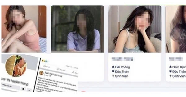 Giao diện một trang mạng xã hội dẫn dụ người dùng bằng các dịch vụ "nhạy cảm".