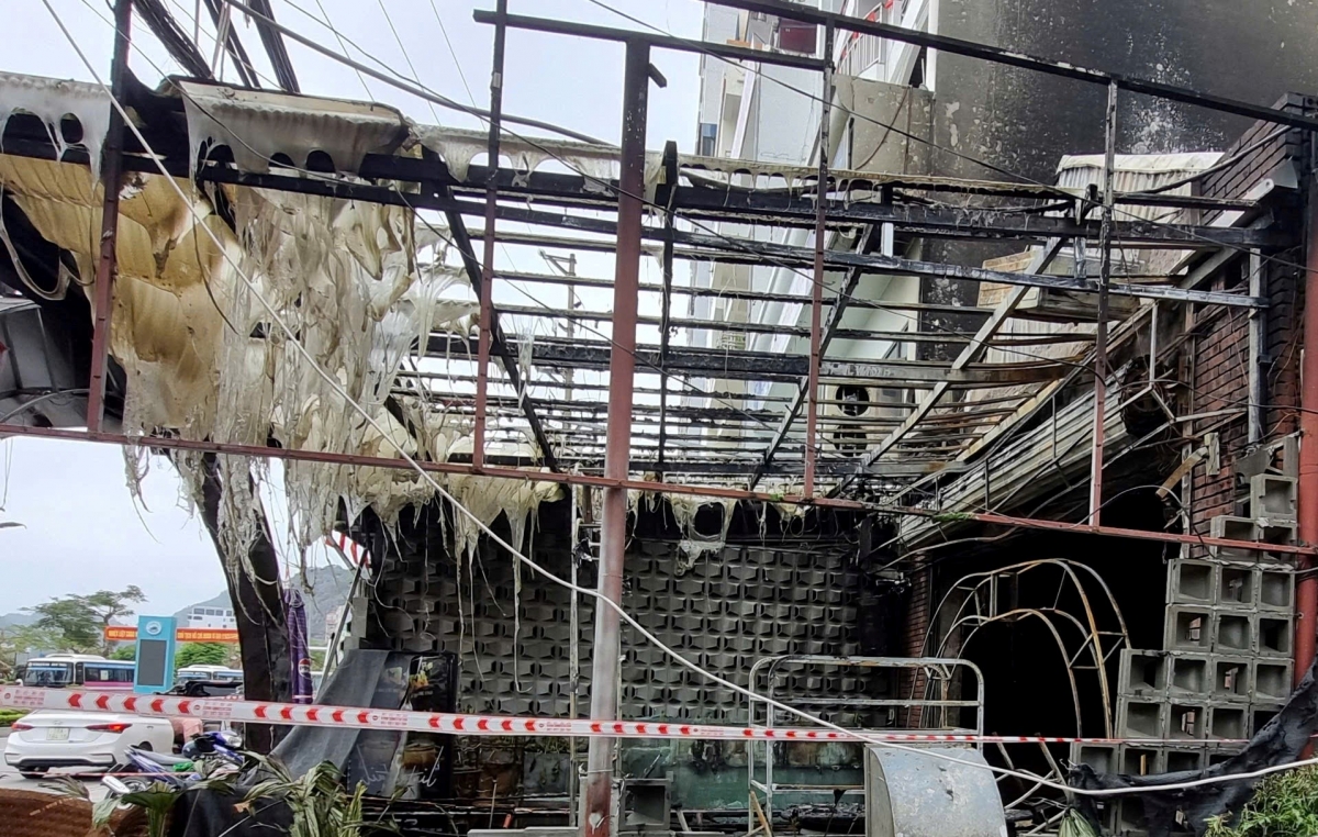 Hiện trường vụ cháy sau khi ngọn lửa được dập tắt (Ảnh: Công an Hải Phòng)