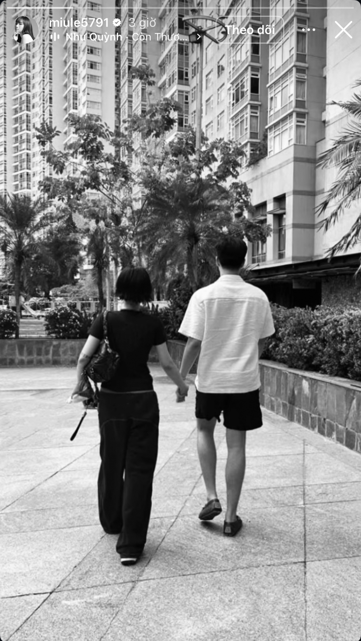 Miu Lê chia sẻ hình ảnh cặp đôi nắm tay cực tình tứ trên trang cá nhân. Ngay lập tức, cộng đồng mạng được dịp vào vai "thám tử online", lục tung mọi dấu vết. Trong danh sách chỉ 16 người được Miu Lê theo dõi trên Instagram, netizen phát hiện cái tên đáng chú ý, đó chính là hot TikToker Nam Vlog.
