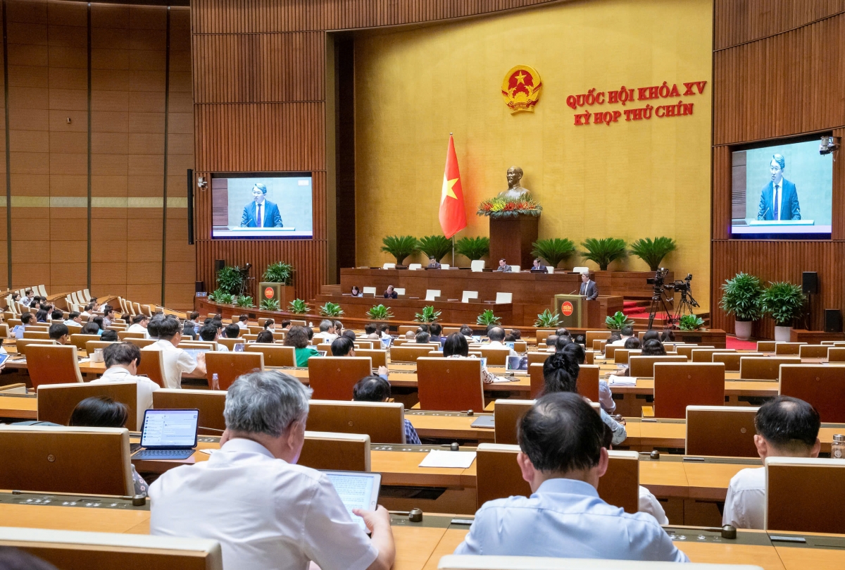 Sáng 16/5, Quốc hội thảo luận tại hội trường về một số cơ chế, chính sách đặc biệt, tạo đột phá trong xây dựng và tổ chức thi hành pháp luật. (Ảnh: Media Quốc hội)