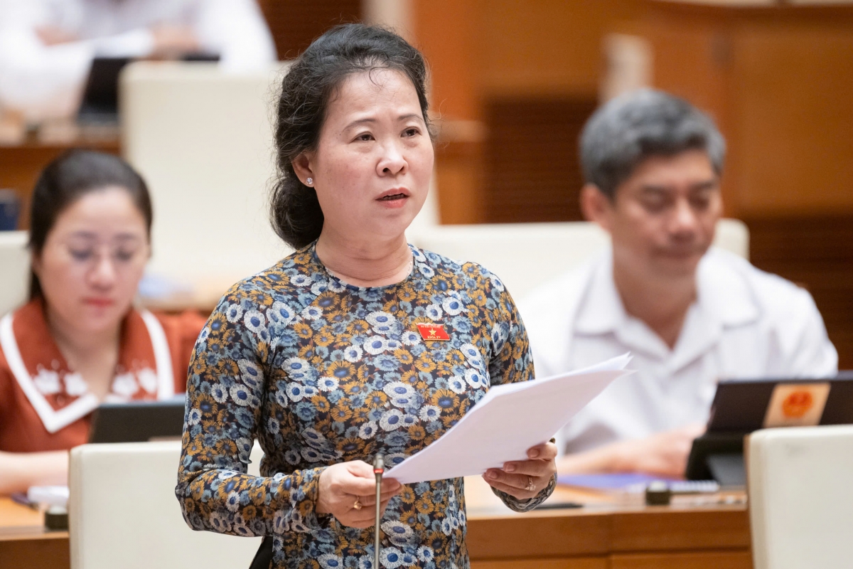 Đại biểu Tô Ái Vang (Đoàn Sóc Trăng). (Ảnh: Media Quốc hội)