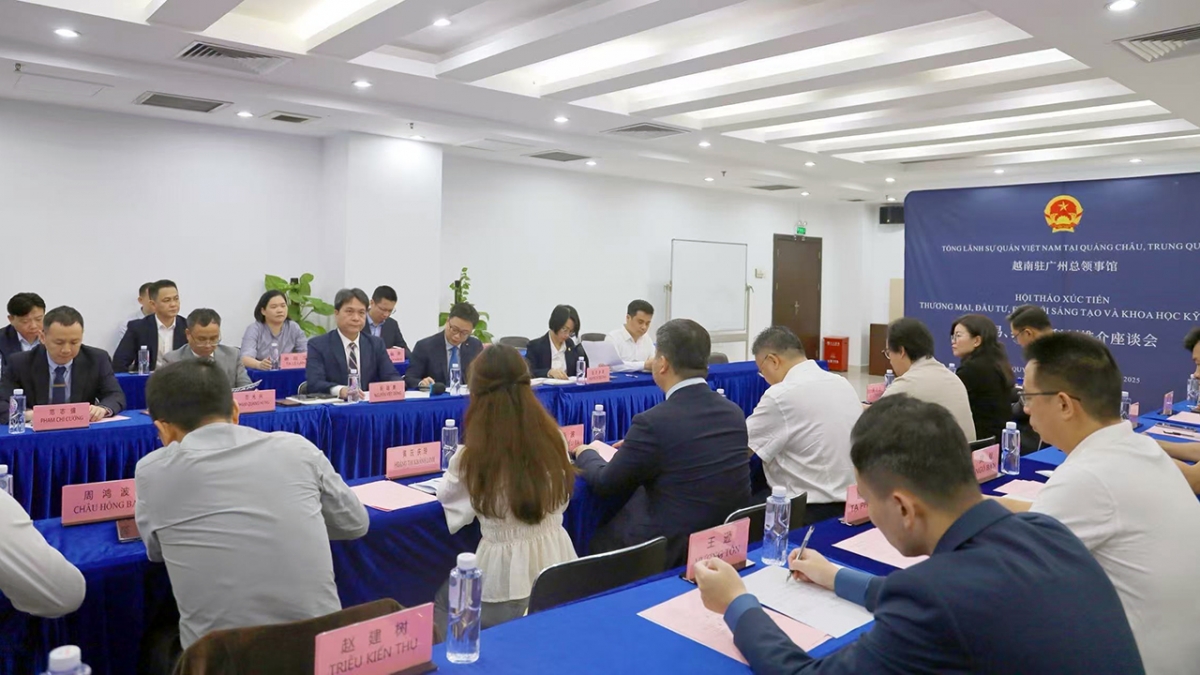 Tọa đàm Xúc tiến đầu tư, thương mại, khoa học công nghệ và đổi mới sáng tạo Việt Nam – Trung Quốc - Ảnh: Tổng Lãnh sự quán Việt Nam tại Quảng Châu