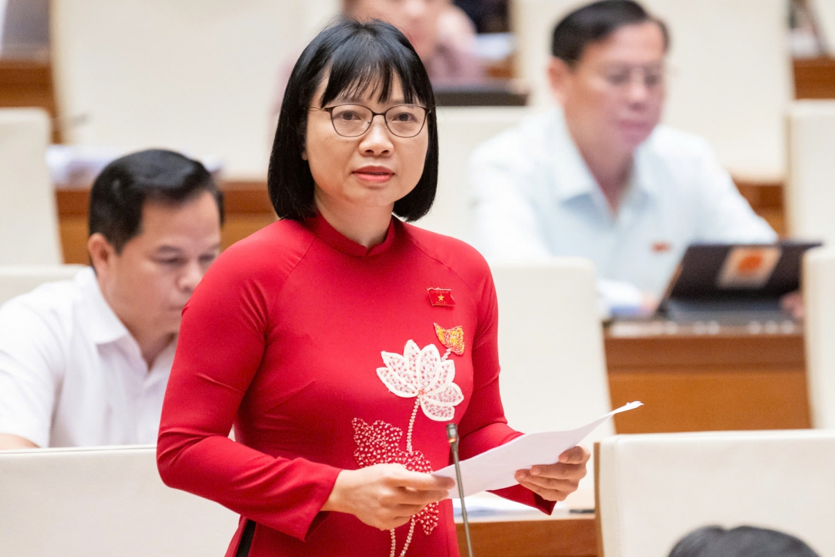 Đại biểu Nguyễn Thị Việt Nga (Đoàn Hải Dương). (Ảnh: Media Quốc hội)