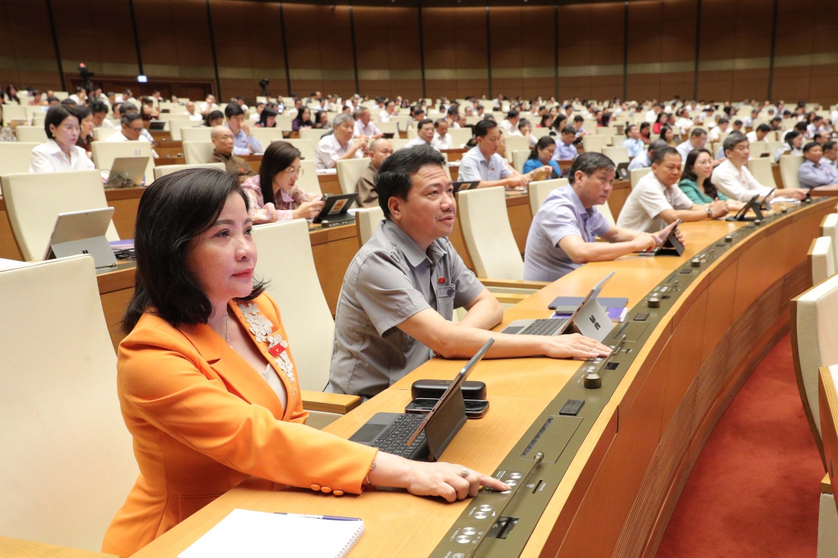 Đại biểu bấm nút thông qua Luật Thanh tra (sửa đổi).