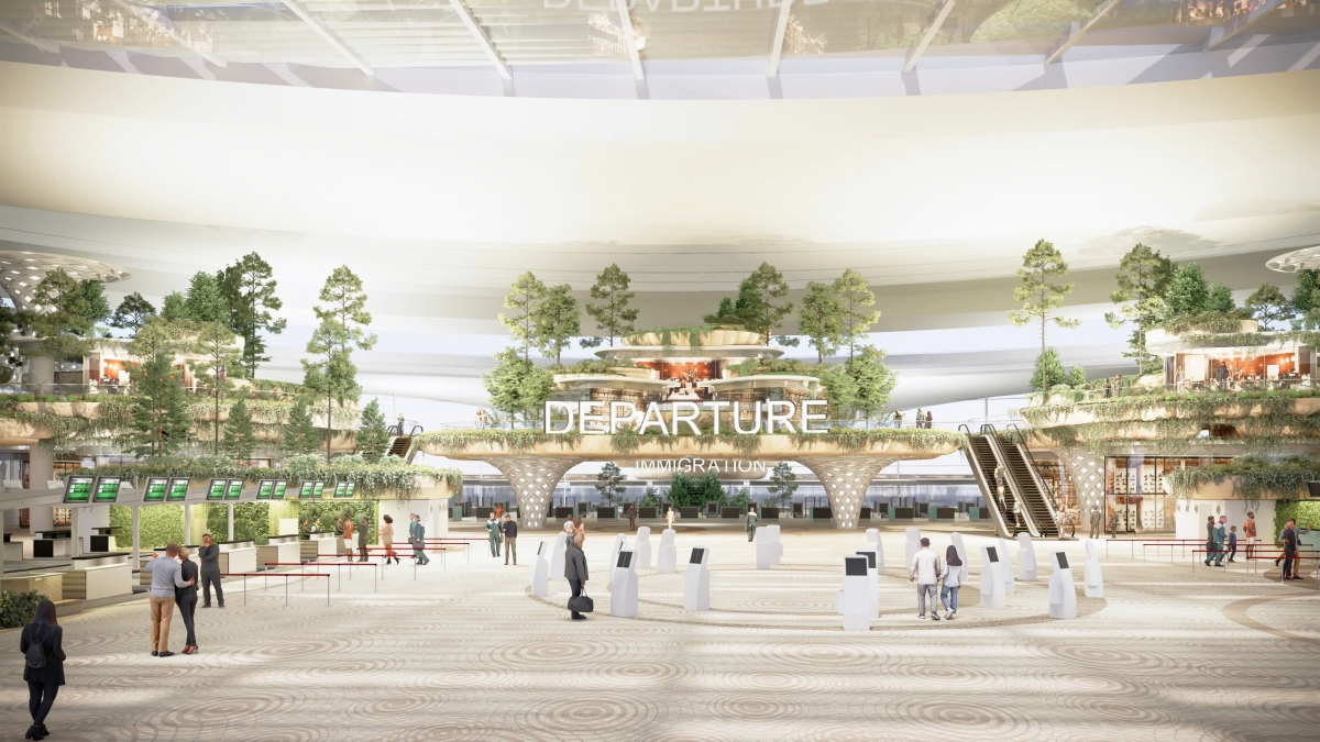 Thiết kế hiện đại bên trong nhà ga hành khách mới của Cảng HKQT Phú Quốc.