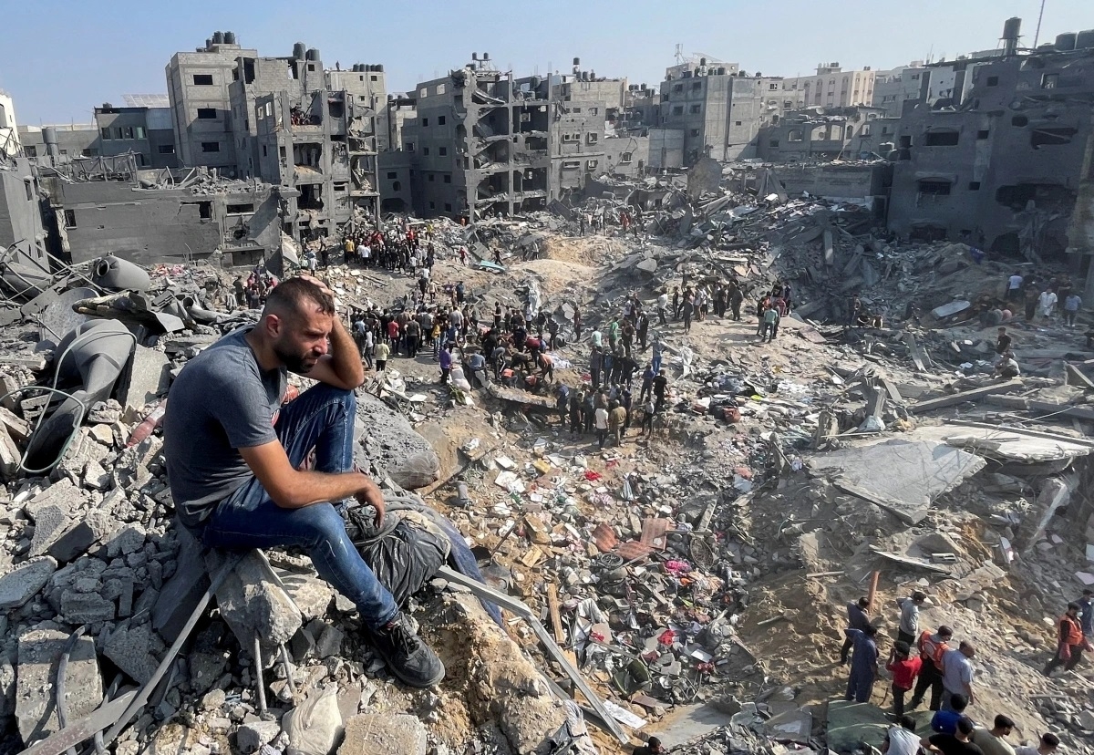 Đống đổ nát ở Gaza. (Ảnh: Reuters)
