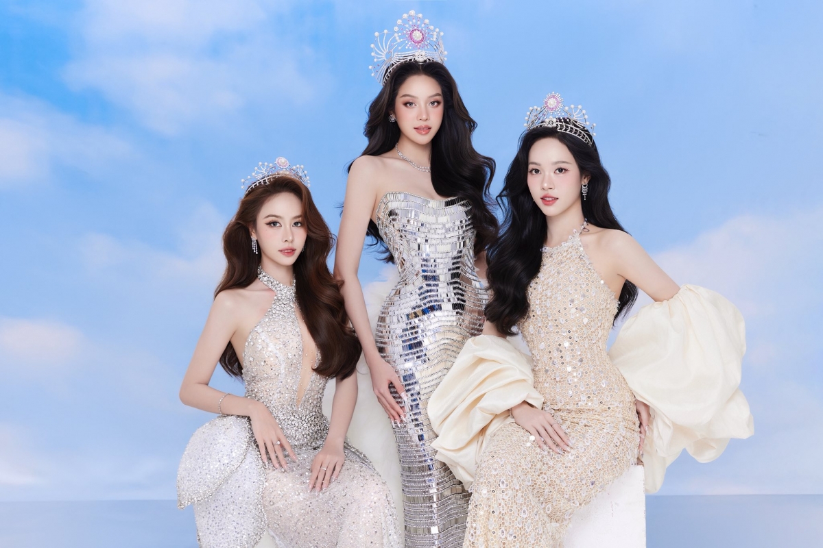 Top 3 Hoa hậu Việt Nam 2022 (từ trái qua: Lê Nguyễn Ngọc Hằng, Huỳnh Thị Thanh Thủy, Trịnh Thùy Linh). (Ảnh: FBNV)