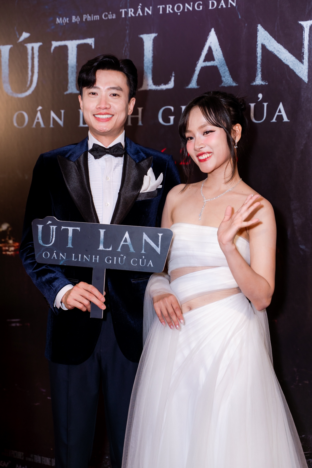 Quốc Trường và Phương Thanh trong sự kiện ra mắt phim "Út Lan: Oán linh giữ của"