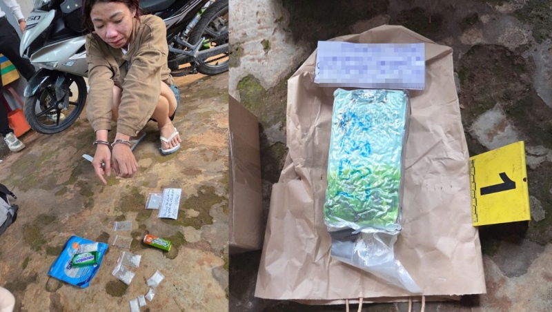 Bắt quả tang đối tượng Phí Gia Như khi mang ma tuý từ TP Hồ Chí Minh về giao tại Bình Phước.