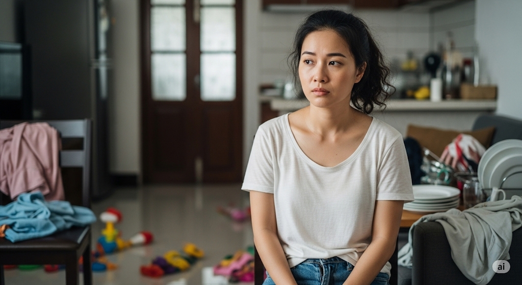 Nhiều lúc tôi cảm thấy sợ về nhà khi ngôi nhà vốn trật tự, ngăn nắp giờ ồn ào như cái chợ (ảnh minh họa: AI)