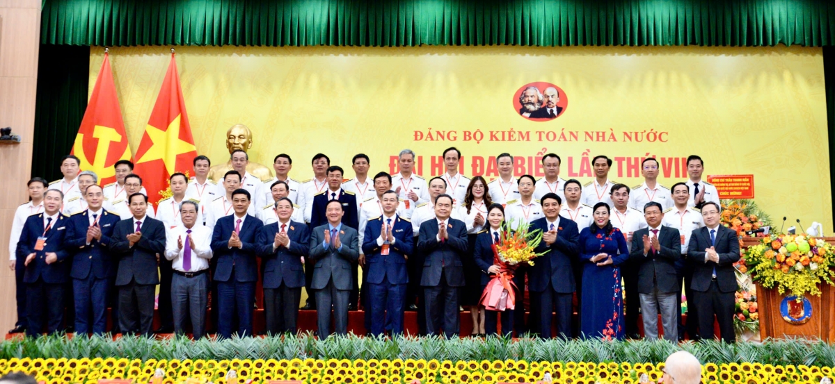 Chủ tịch Quốc hội Trần Thanh Mẫn dự Đại hội Đại biểu lần thứ VIII, nhiệm kỳ 2025 -2030, Đảng bộ Kiểm toán nhà nước vào chiều 7/6.