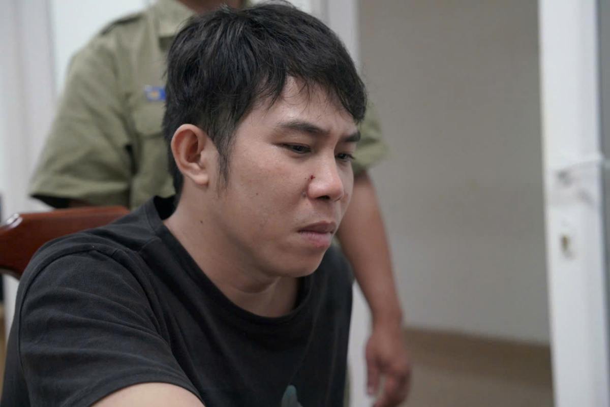 Đối tượng Nguyễn Văn Lộc khi bị bắt giữ.