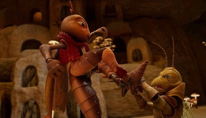 Cảnh Dế Mèn chiến đấu Châu Chấu Voi.