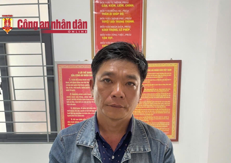 Đối tượng Triết tại cơ quan công an