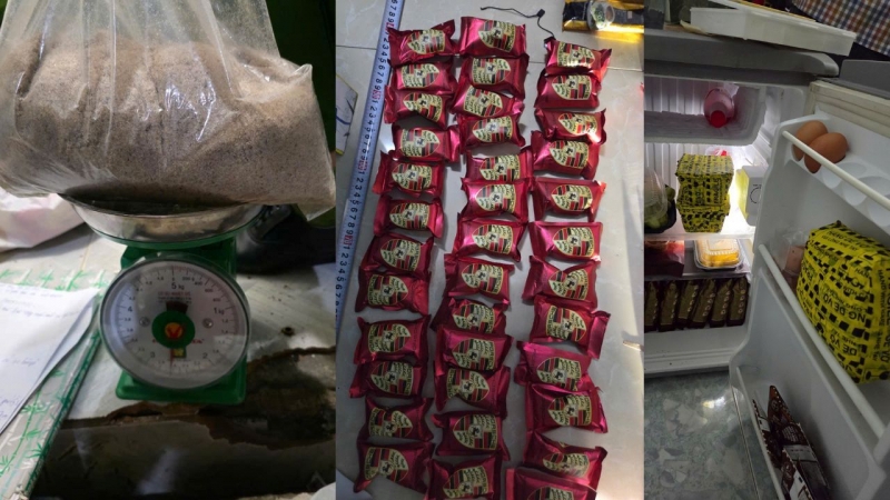 Đối tượng ngụy trang ma túy và để cả trong tủ lạnh tại nơi ở.
