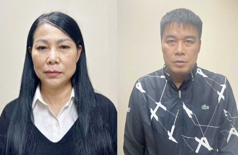 Bà Hoàng Thị Thuý Lan (trái) và Nguyễn Văn Hậu.