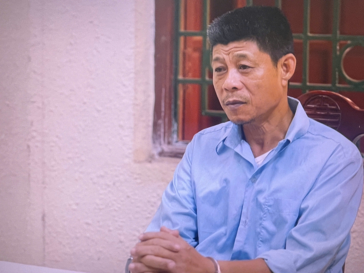 Nguyễn Phương Hưng (tức Hưng "beo") tại cơ quan công an. Ảnh: Công an Hà Nội