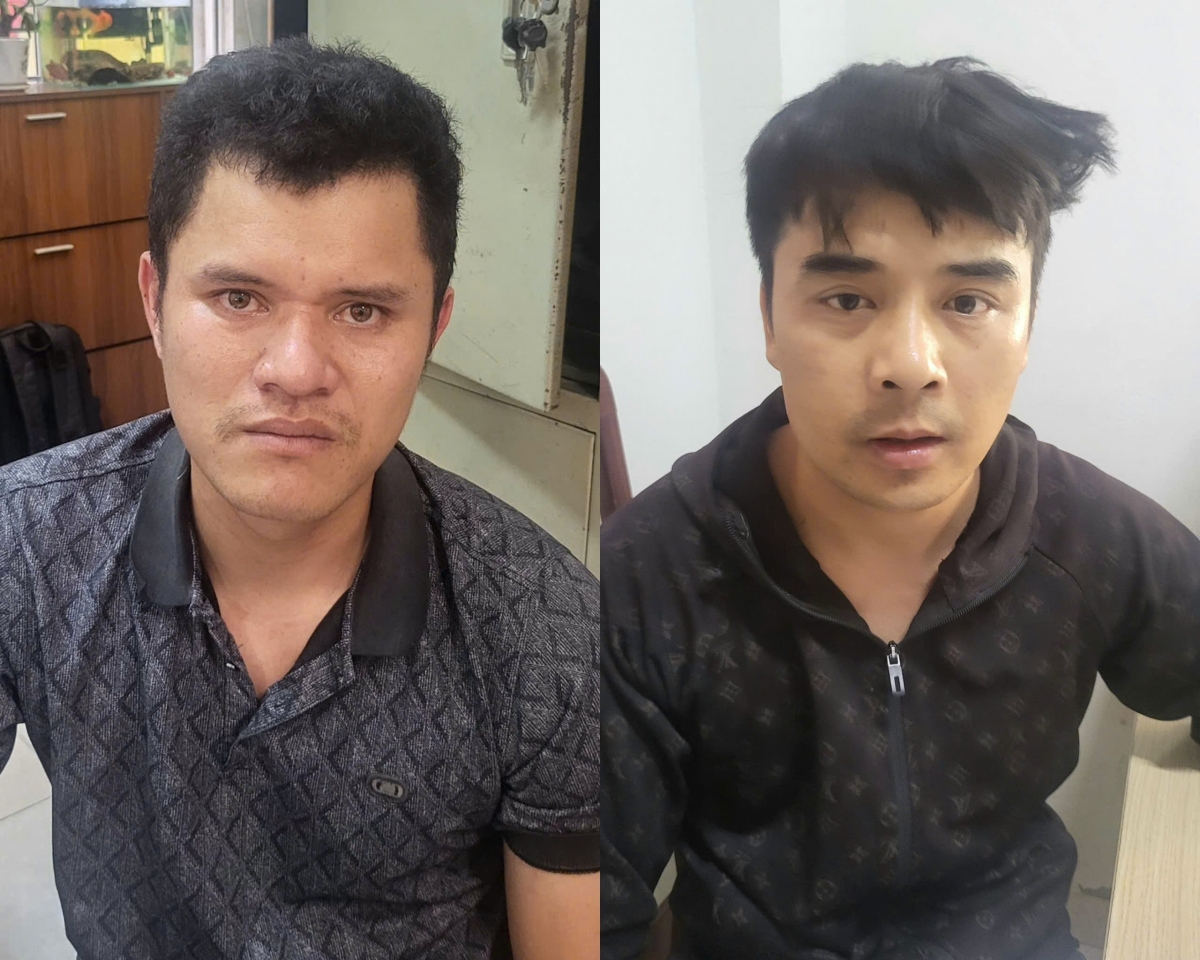 Hồ Bá Quyền và Lê Văn Linh tại cơ quan công an