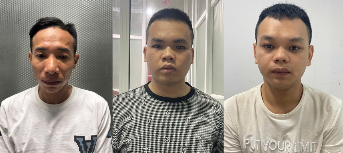 Các đối tượng Lê Văn Cường, Lê Văn Tuấn và Lê Huỳnh Đức (từ trái qua).