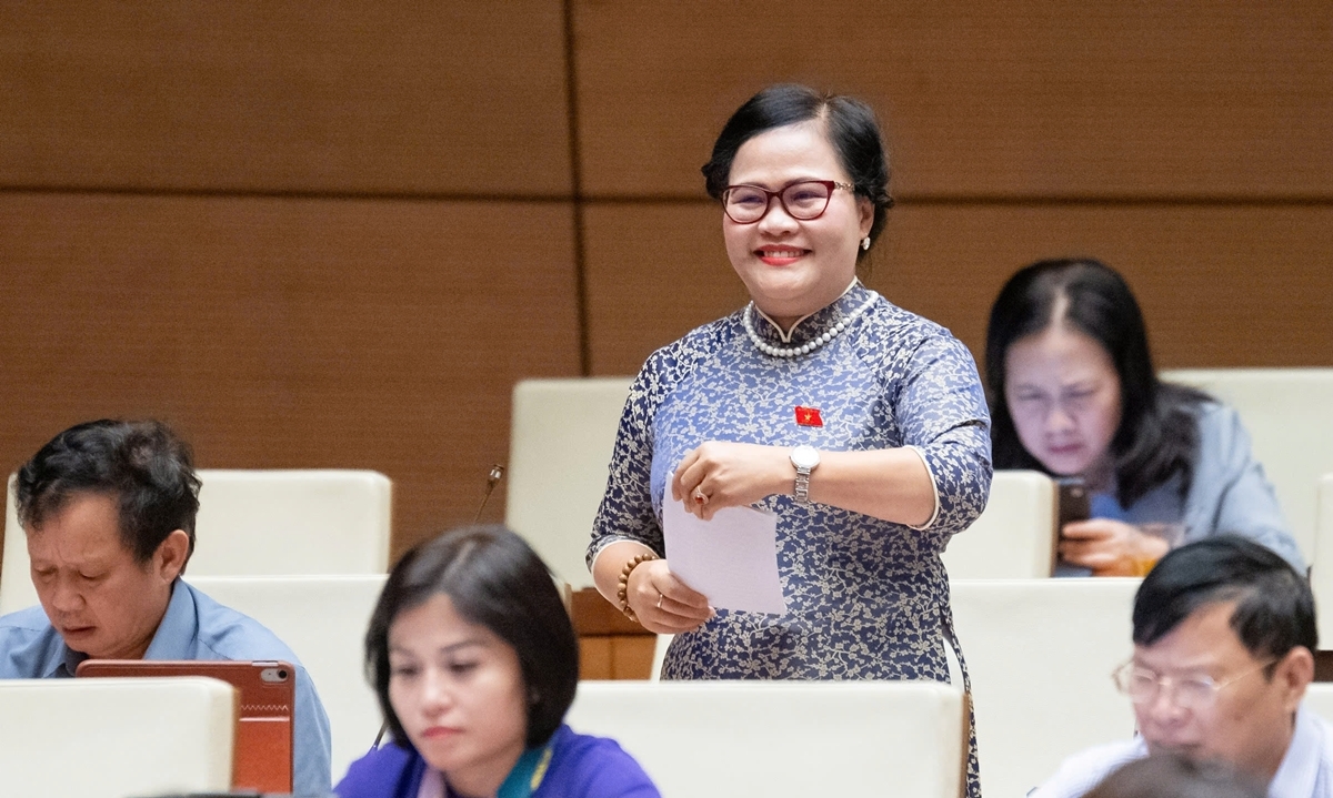 Đại biểu Nguyễn Thị Sửu - Phó trưởng đoàn chuyên trách đoàn ĐBQH Thành phố Huế. (Ảnh: Quốc hội)