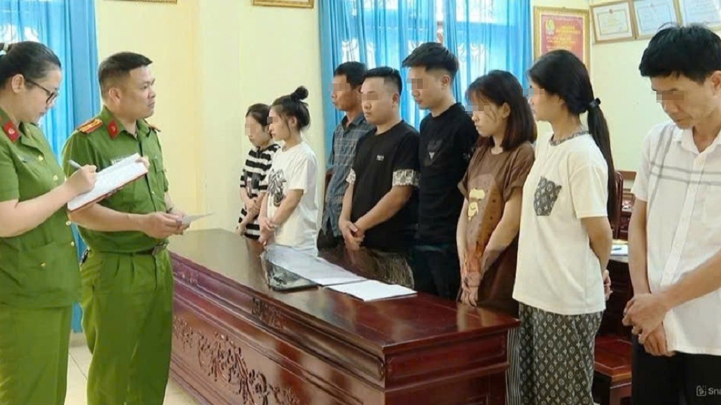 Kết quả test nhanh cho thấy cả 8 đối tượng đều dương tính với chất ma túy