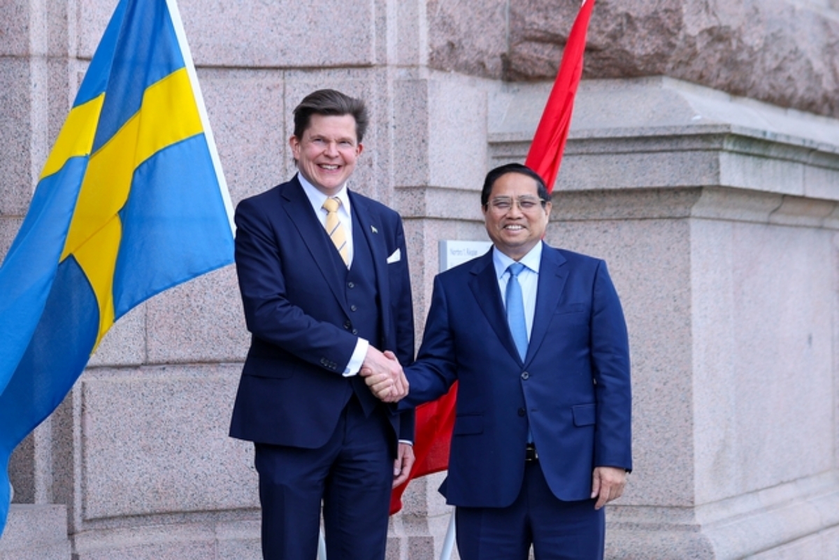 Thủ tướng Chính phủ Phạm Minh Chính hội kiến với Chủ tịch Quốc hội Thụy Điển.