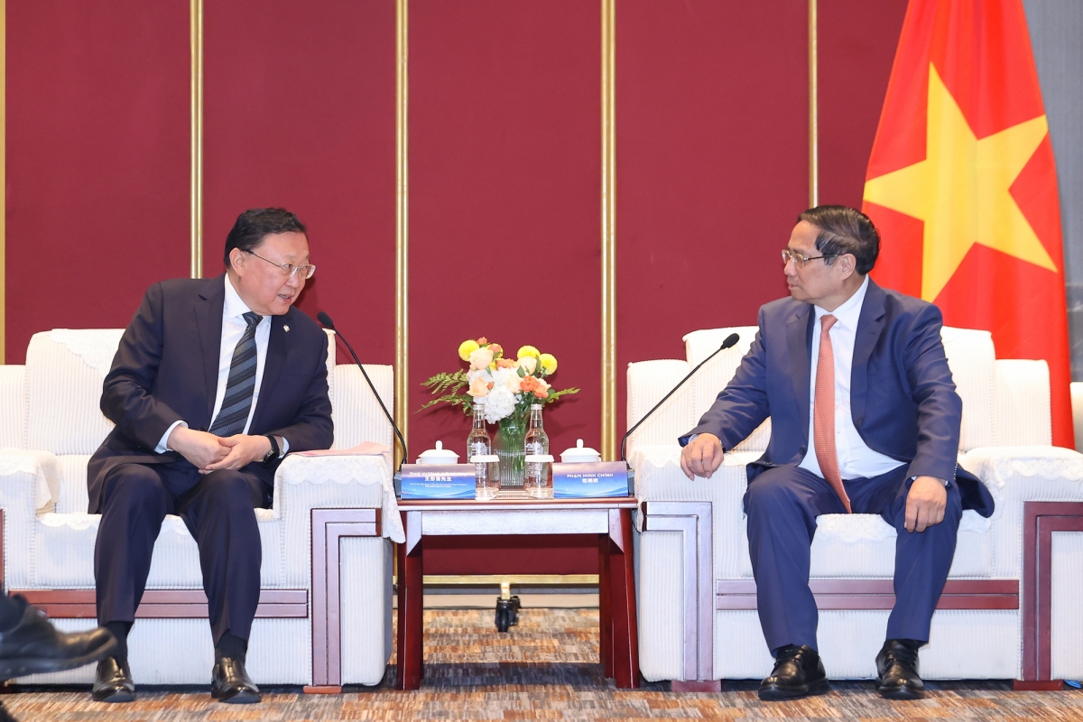 Thủ tướng Phạm Minh Chính tiếp ông Vương Đồng Trụ, Chủ tịch Tập đoàn Xây dựng giao thông Trung Quốc (CCCC)