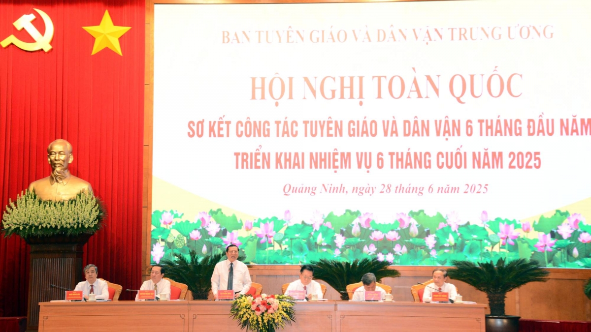 Hội nghị toàn quốc sơ kết công tác Tuyên giáo và Dân vận 6 tháng đầu năm, triển khai nhiệm vụ 6 tháng cuối năm 2025 tổ chức tại Quảng Ninh