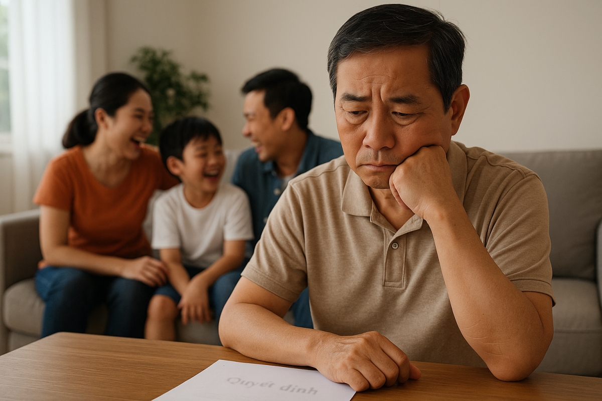 Gia đình là điểm tựa cho người mới bắt đầu nghỉ hưu (Minh họa bởi AI)