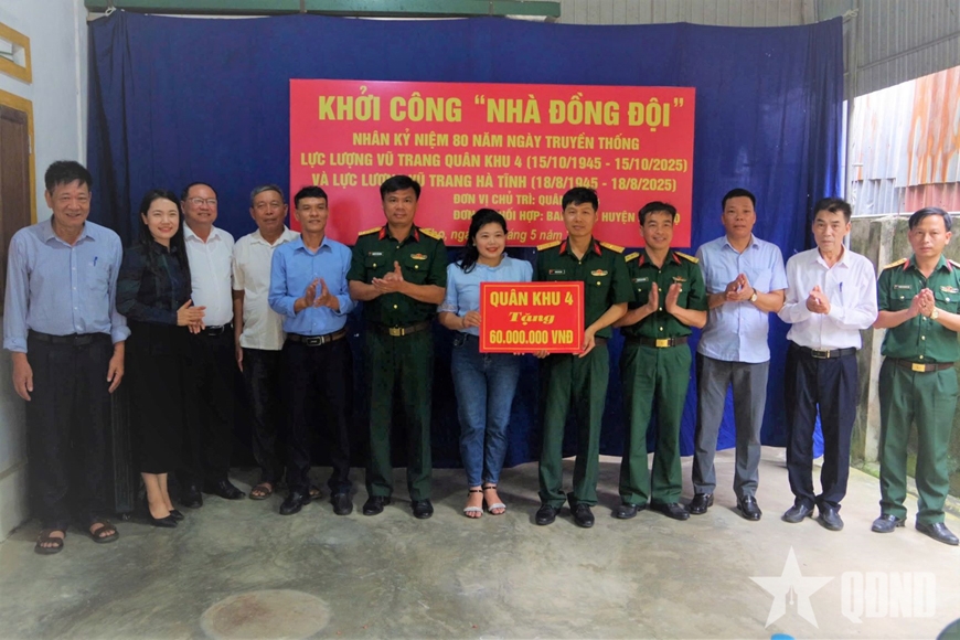 Lực lượng vũ trang Quân khu 4 huy động nhiều nguồn lực hỗ trợ người dân Hà Tĩnh xây dựng nhà ở kiên cố.