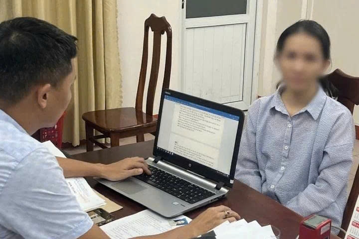 Phạm Thị Ngọc Nha đầu thú sau 5 năm trốn truy nã. (Ảnh: C.A)