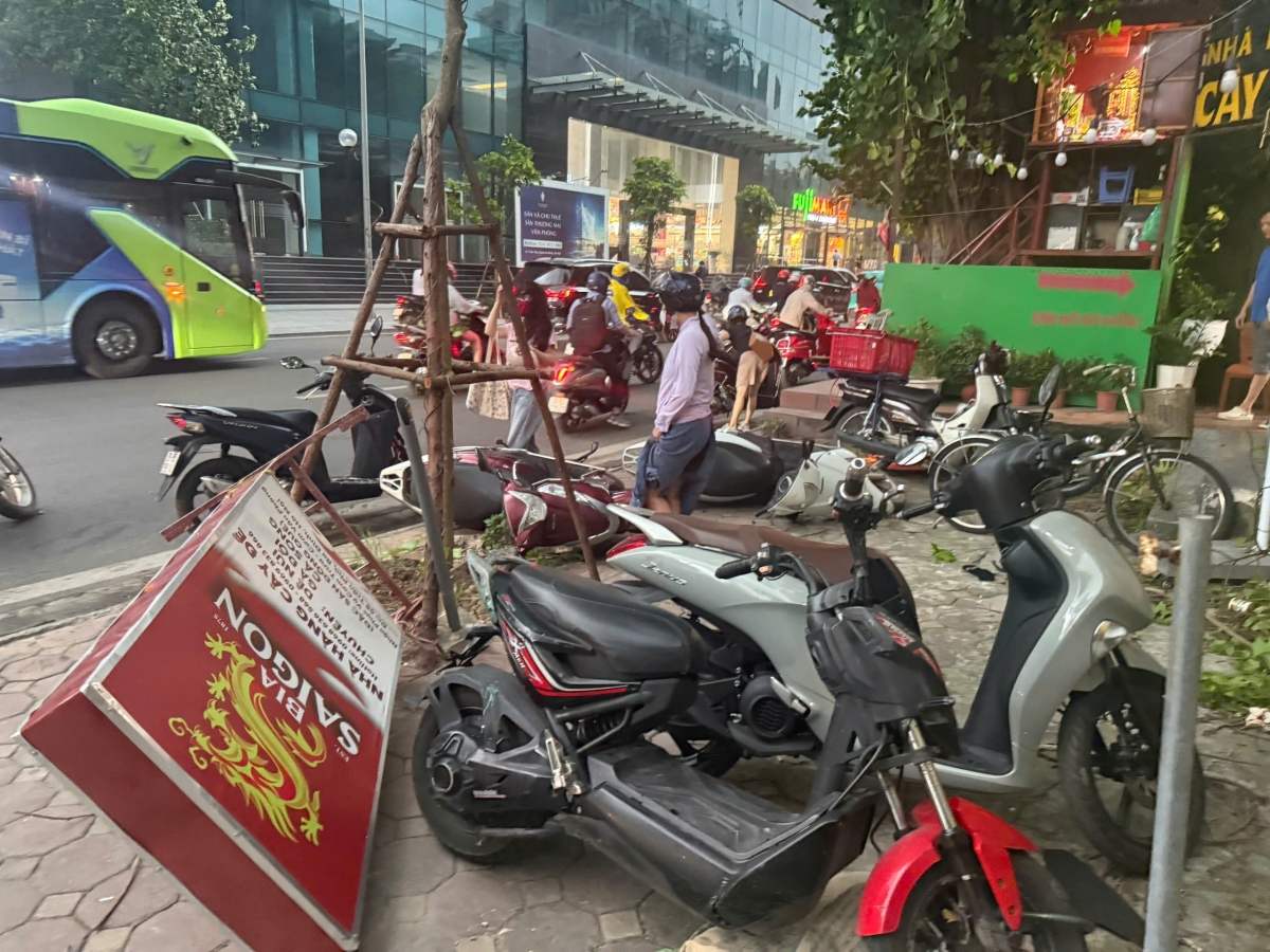 Dông lốc chiều 19/7 tại Hà Nội gây đổ cây và nhiều phương tiện trên đường